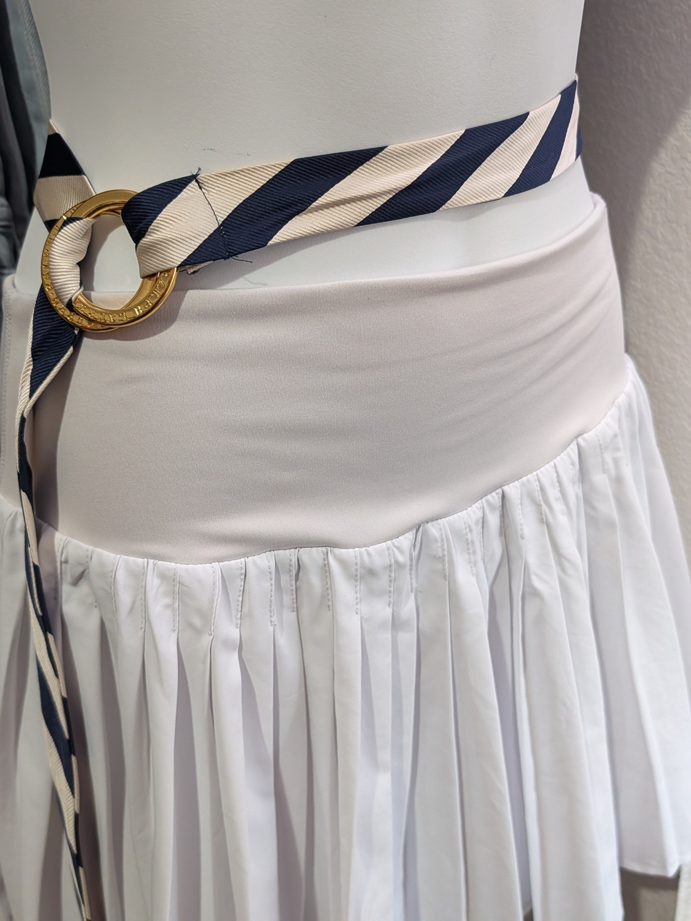Navy & Cream Stripe Belt